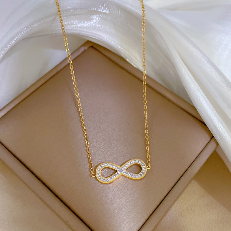 ADELINA - Collar con símbolo de infinito liso en baño de oro™