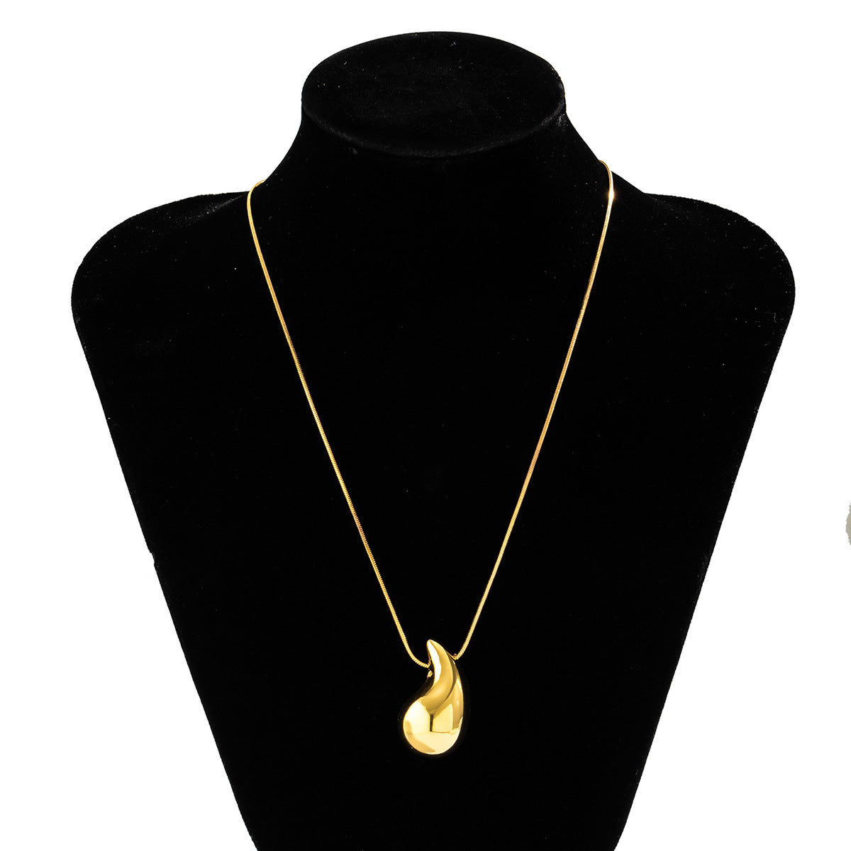 DAFNE - Collar con colgante de gota orgánica esculpida en baño de oro™
