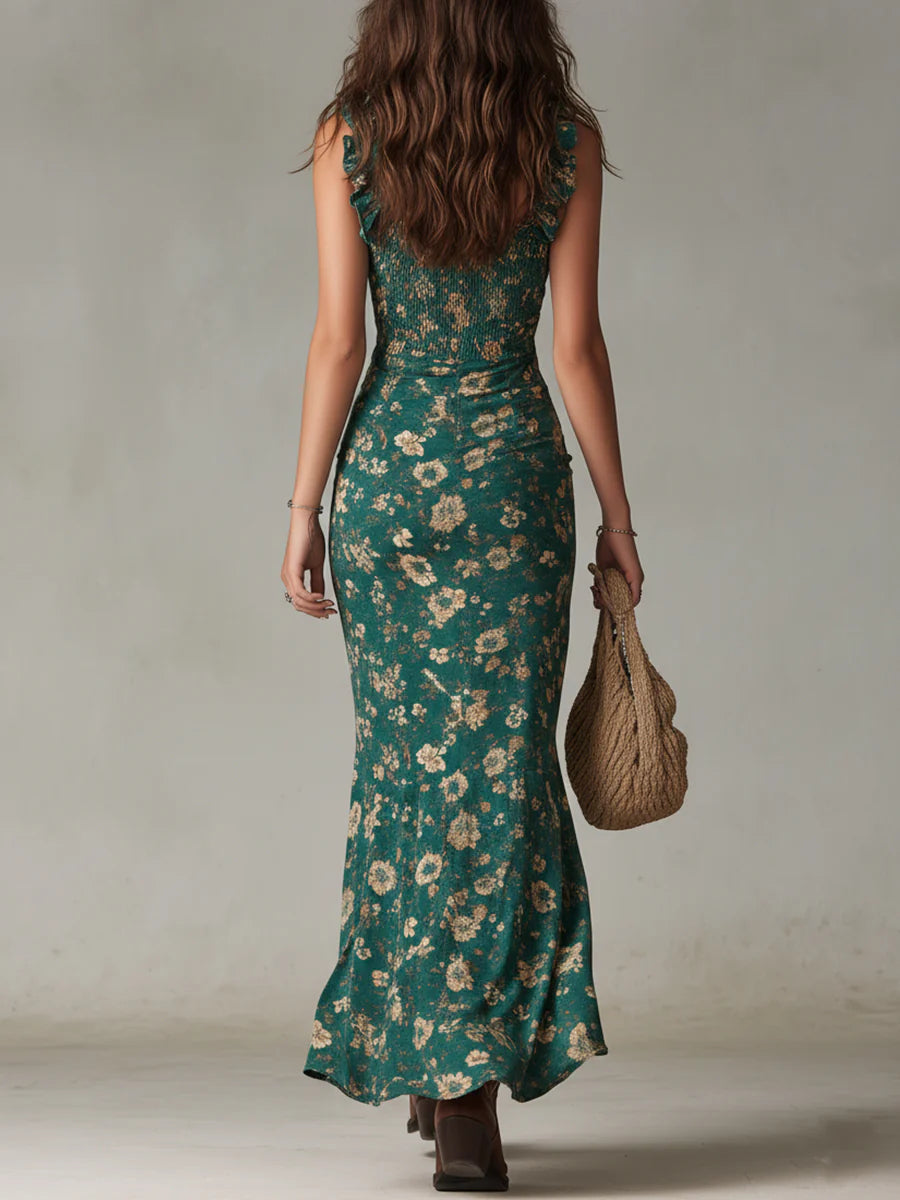 VICENTA - Vestido largo estampado con abertura™