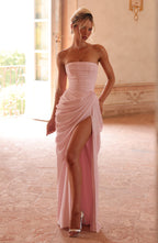 CELIA - Vestido largo de palabra de honor con drapeado™
