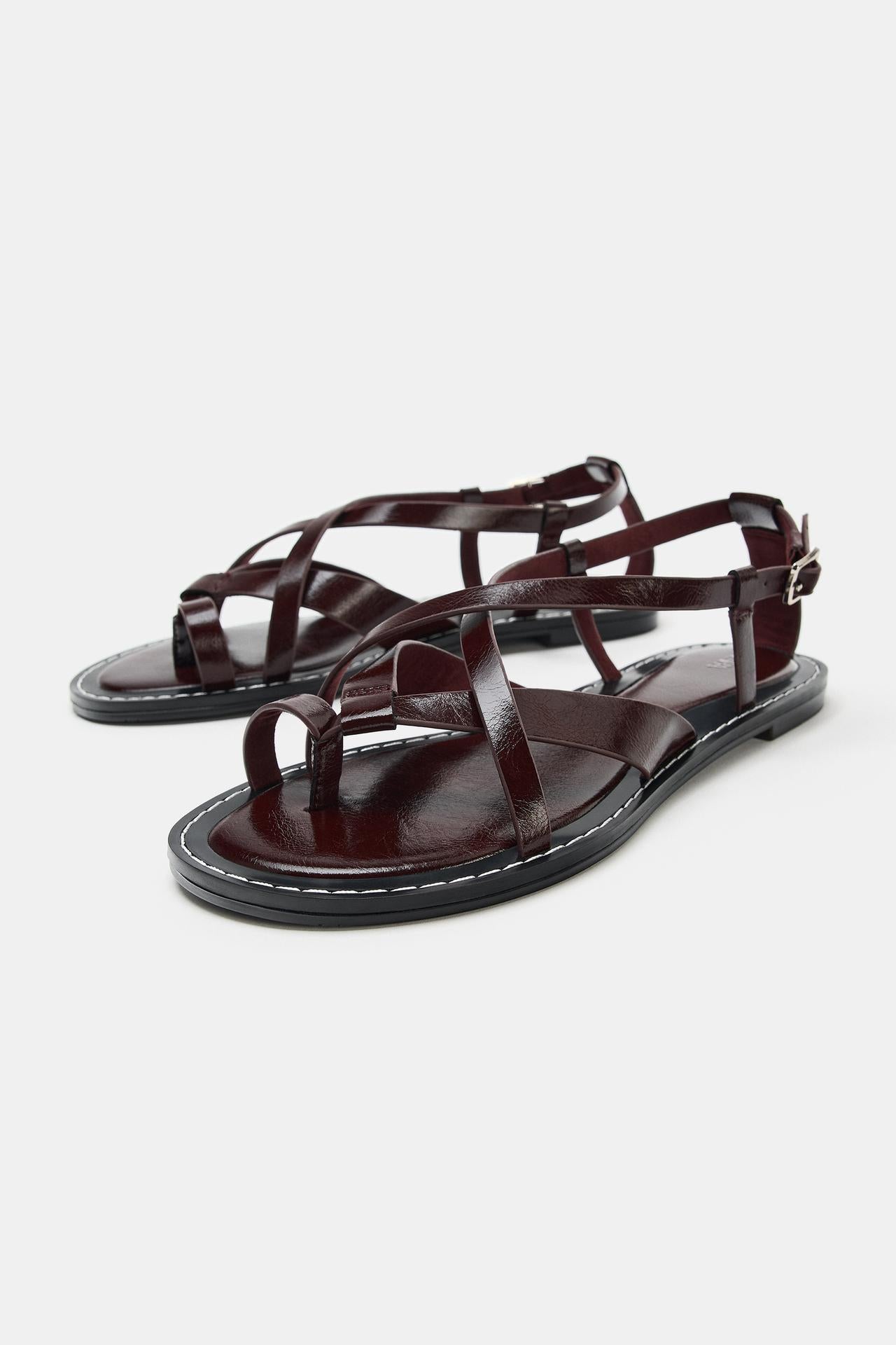 SIENNA-Sandalias Planas de Tiras Cruzadas