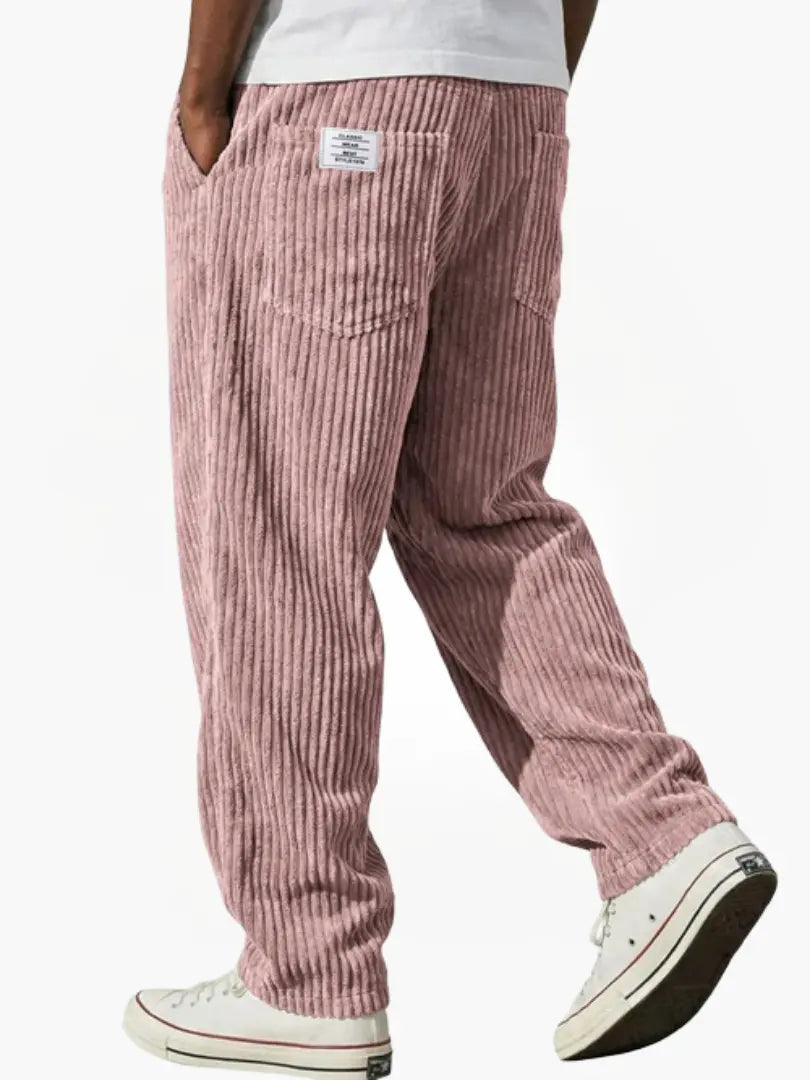 DAMIÁN - Pantalones de pana fluidos de corte ancho con cintura elástica™