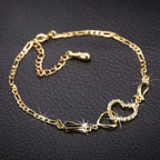 ISABELA - Pulsera de cadena fina con silueta de corazón en pave de circonias™