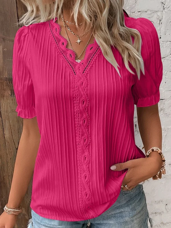 CLARA - Blusa de encaje con cuello en V™