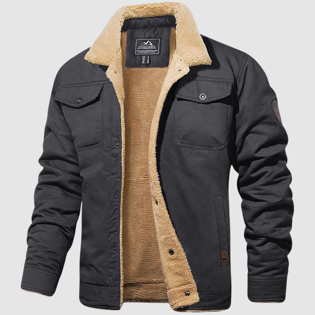 JAIME - Chaqueta campera de lona acolchada con forro de borreguillo™