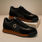 GAEL - Zapatillas de piel y ante estilo urbano con detalle de inicial y suela reforzada™