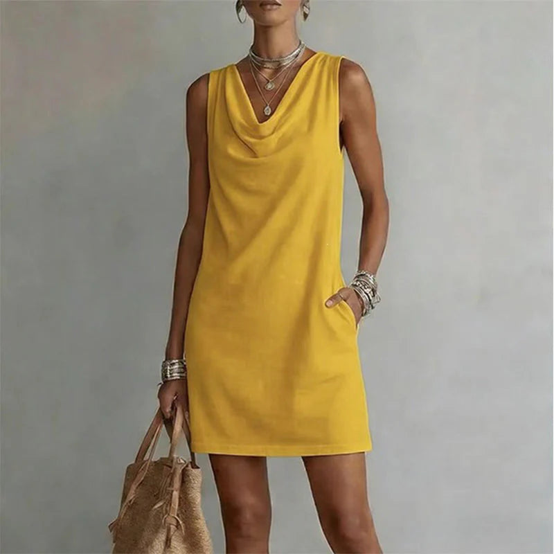 AITANA-Vestido Ajustado con Cuello Drapeado™