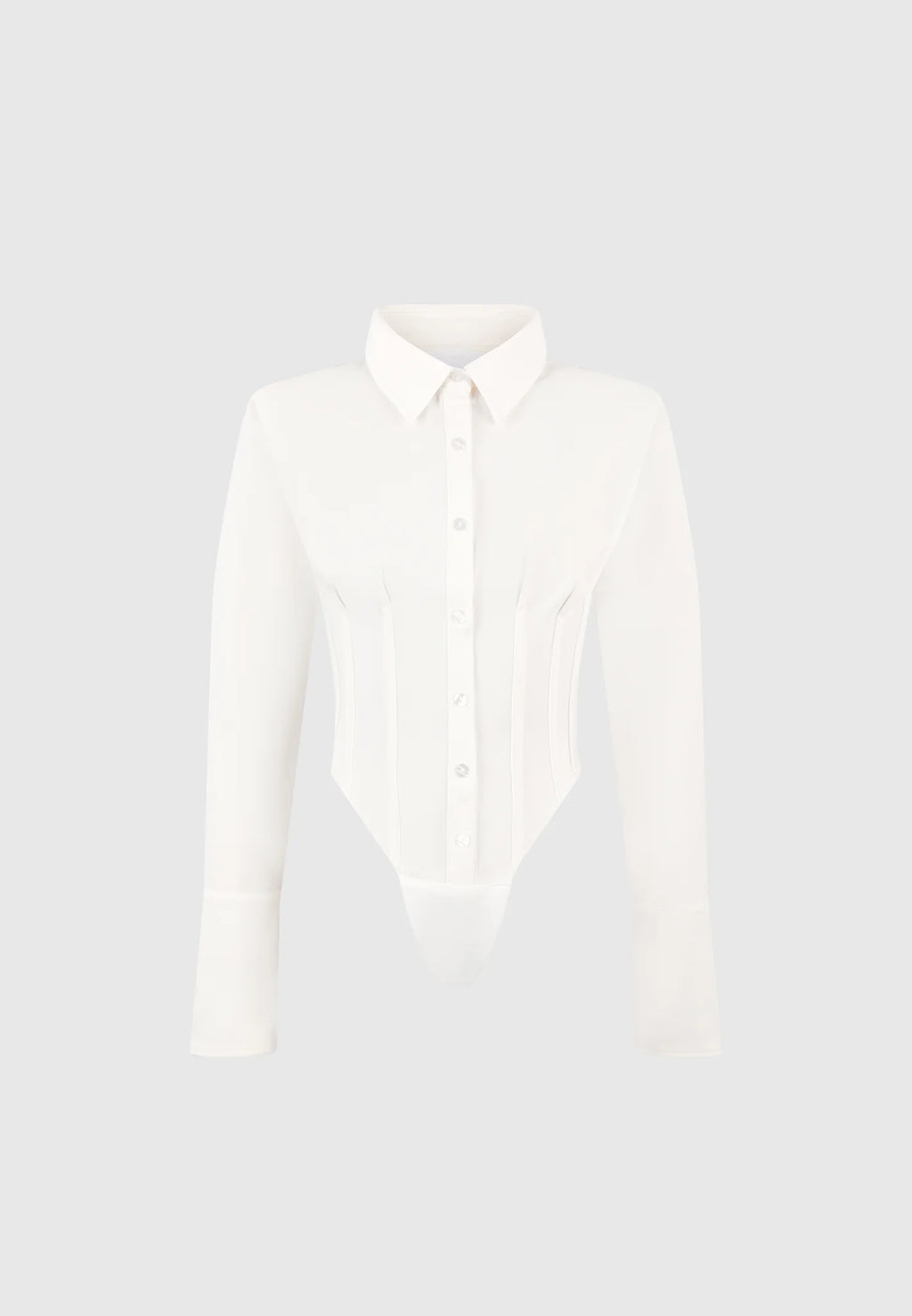 INÉS-Camisa Blanca Estructurada Corsé