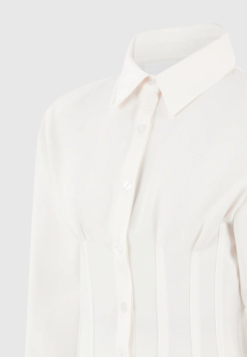INÉS-Camisa Blanca Estructurada Corsé