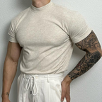 ISMAEL - Camiseta de manga corta acanalada con cuello perkins™