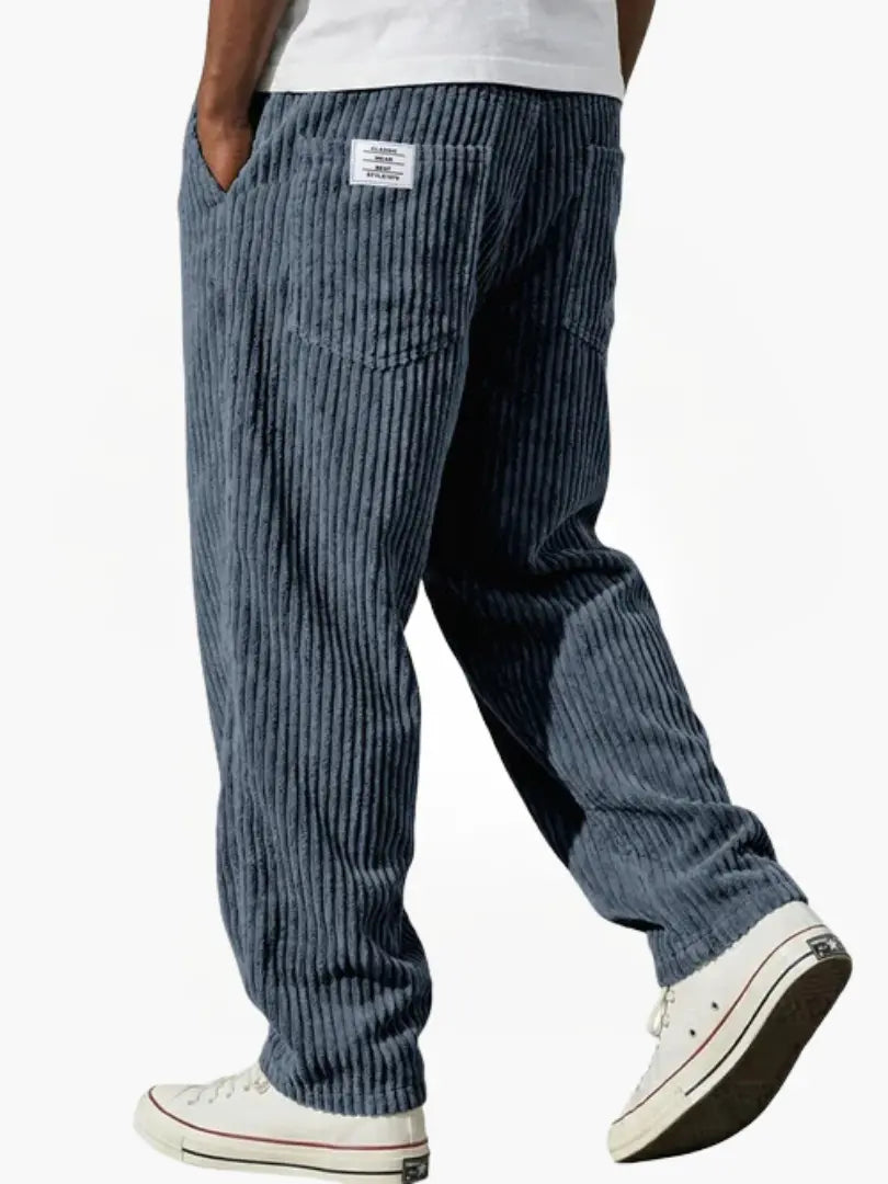 DAMIÁN - Pantalones de pana fluidos de corte ancho con cintura elástica™