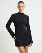 ISABEL - Minivestido estilo blazer de cuello perkins™