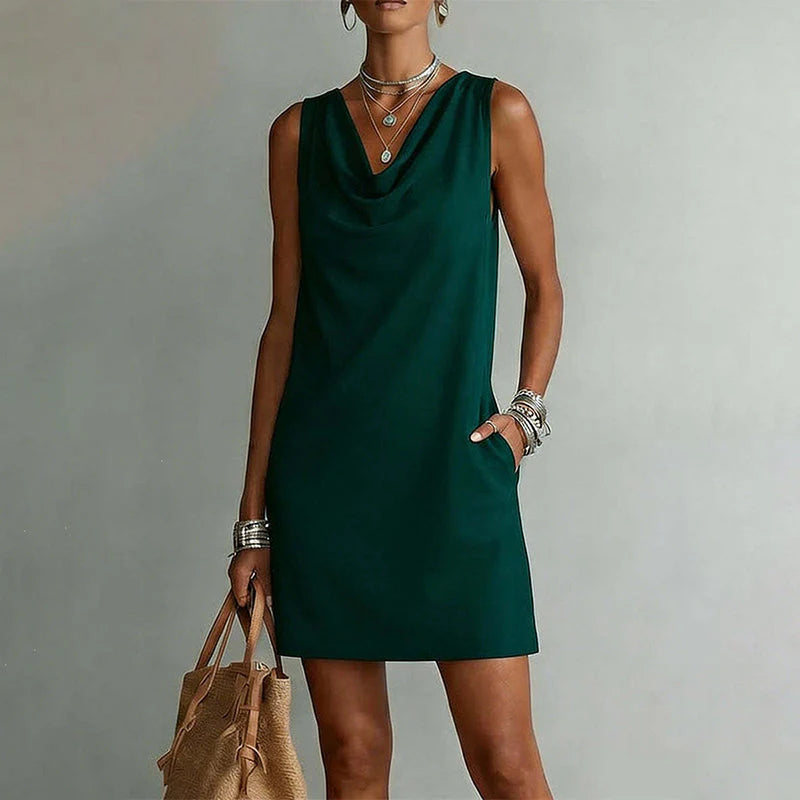 AITANA-Vestido Ajustado con Cuello Drapeado™