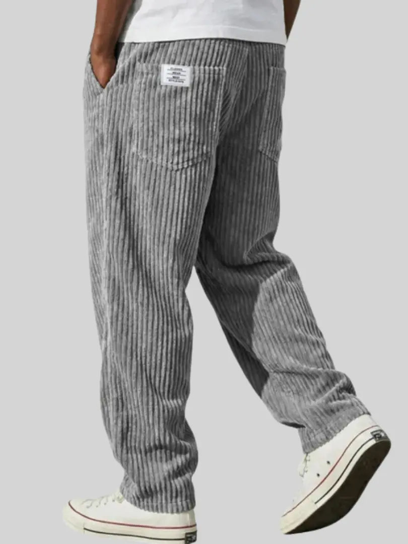 DAMIÁN - Pantalones de pana fluidos de corte ancho con cintura elástica™