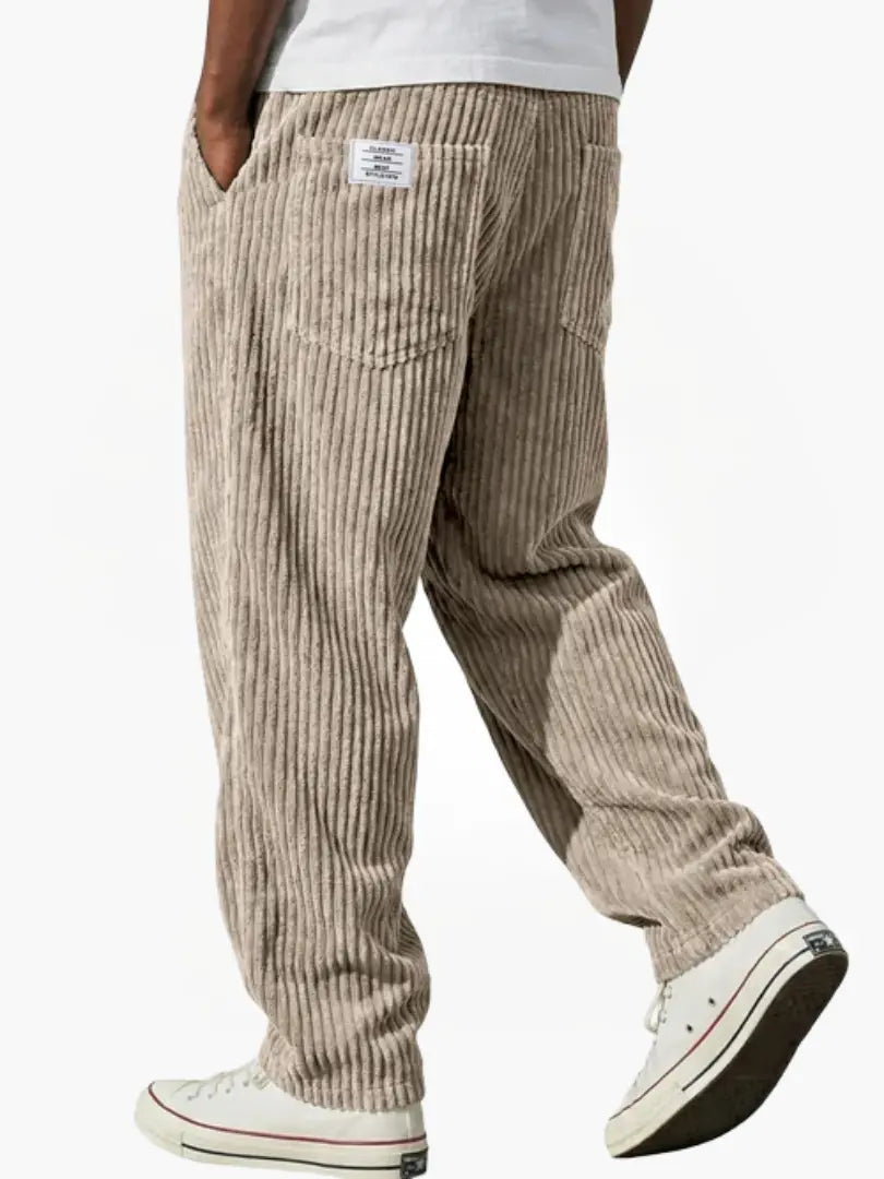 DAMIÁN - Pantalones de pana fluidos de corte ancho con cintura elástica™