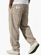 DAMIÁN - Pantalones de pana fluidos de corte ancho con cintura elástica™