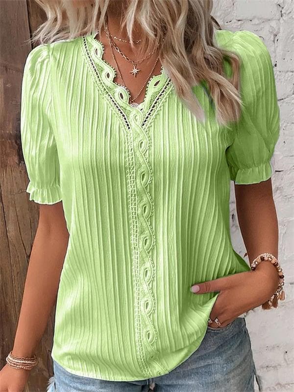 CLARA - Blusa de encaje con cuello en V™