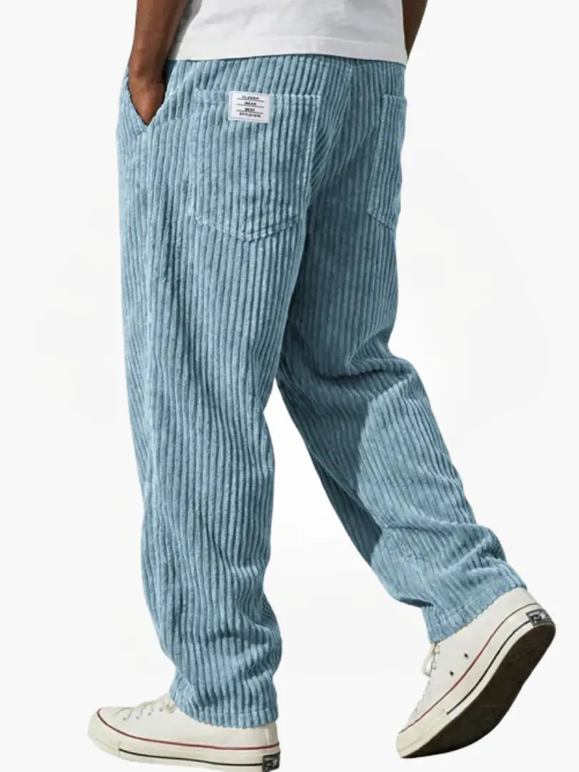 DAMIÁN - Pantalones de pana fluidos de corte ancho con cintura elástica™