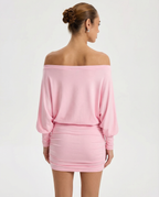 NOELIA - Minivestido ajustado de escote barco con mangas largas™