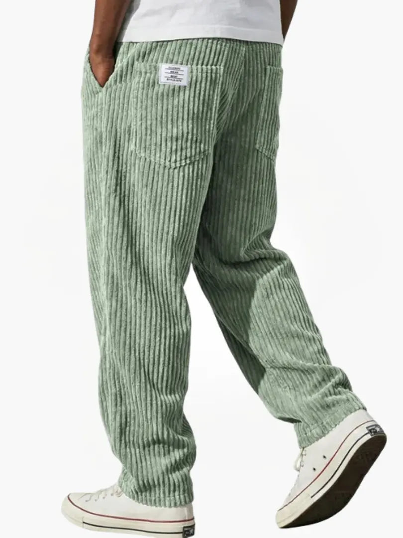 DAMIÁN - Pantalones de pana fluidos de corte ancho con cintura elástica™