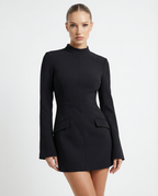 ISABEL - Minivestido estilo blazer de cuello perkins™
