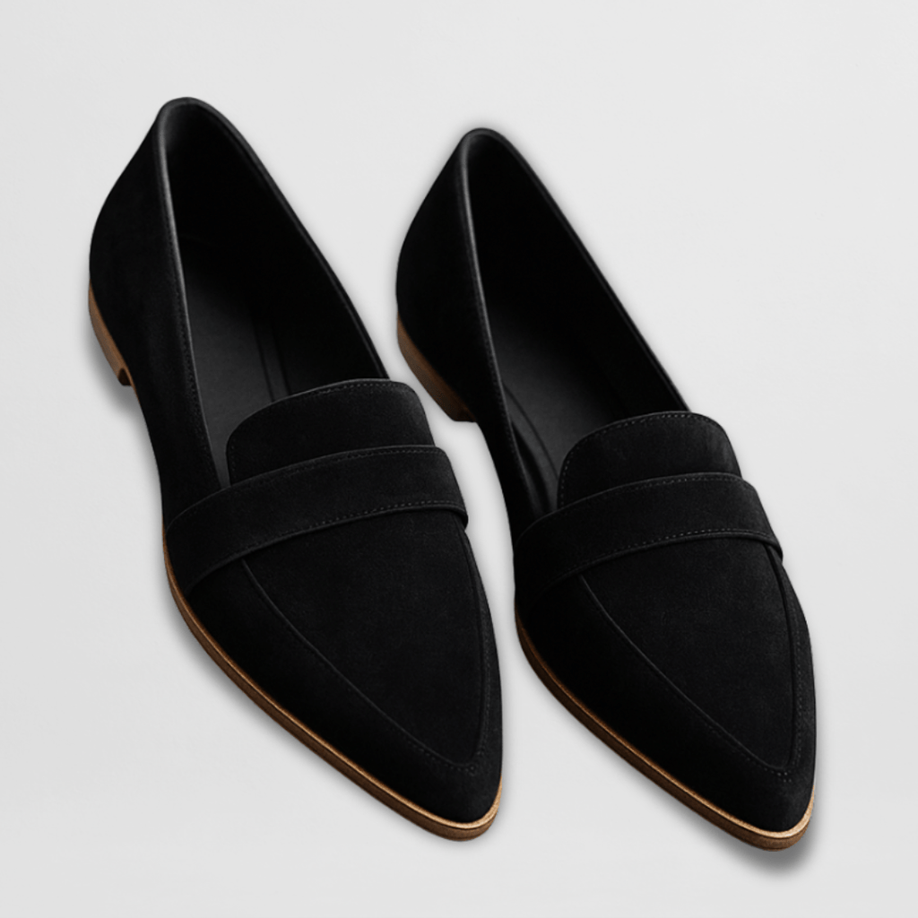 ELIA - Mocasín plano de ante suave con puntera estilizada y diseño ergonómico™
