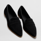 ELIA - Mocasín plano de ante suave con puntera estilizada y diseño ergonómico™