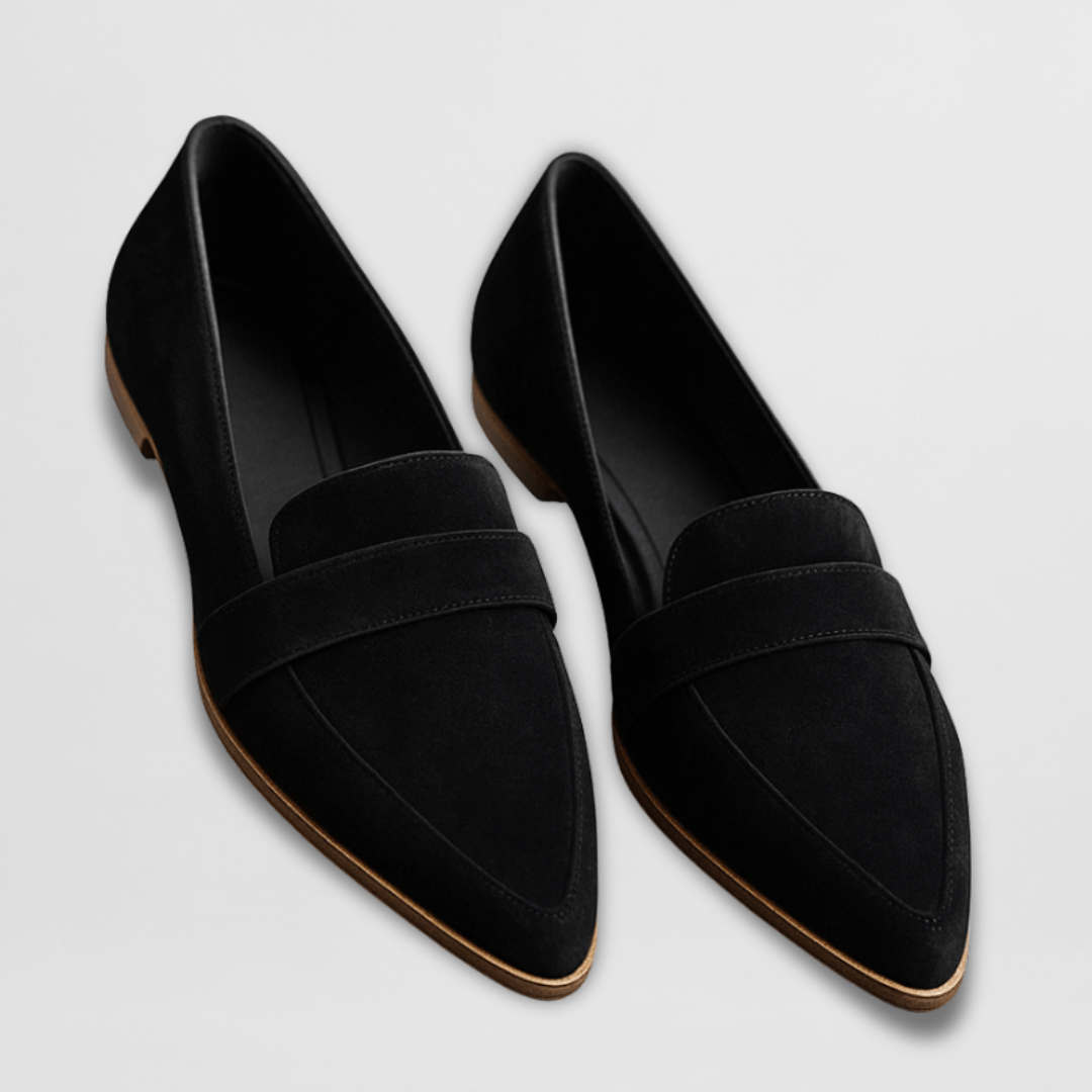 ELIA - Mocasín plano de ante suave con puntera estilizada y diseño ergonómico™