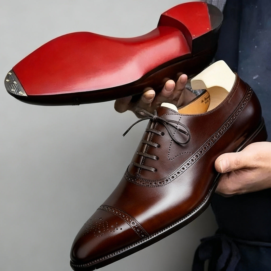 LORENZO - Zapatos Oxford de vestir con suela escarlata y acabado pulido™