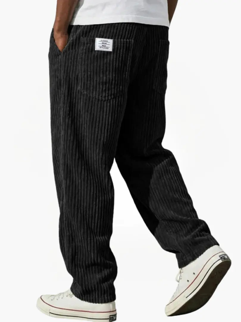 DAMIÁN - Pantalones de pana fluidos de corte ancho con cintura elástica™