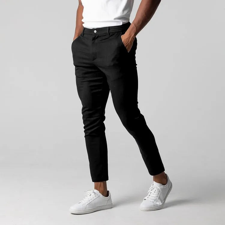 BRUNO - Pantalones chinos elásticos de corte entallado y estilo sartorial™