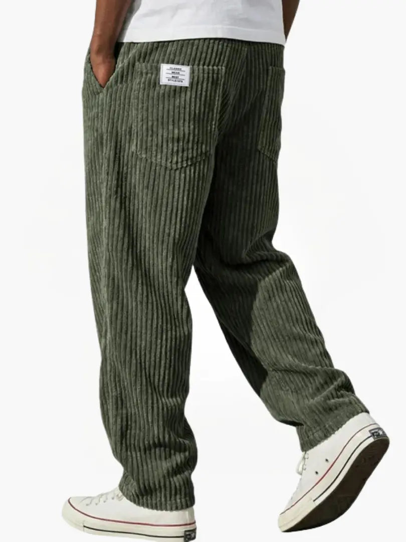 DAMIÁN - Pantalones de pana fluidos de corte ancho con cintura elástica™