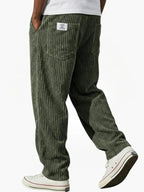 DAMIÁN - Pantalones de pana fluidos de corte ancho con cintura elástica™