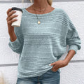 JULIA - Jersey de punto suave de manga larga con cuello barco y textura acanalada™