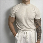 ISMAEL - Camiseta de manga corta acanalada con cuello perkins™
