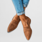 ELIA - Mocasín plano de ante suave con puntera estilizada y diseño ergonómico™