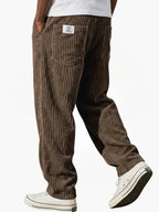 DAMIÁN - Pantalones de pana fluidos de corte ancho con cintura elástica™
