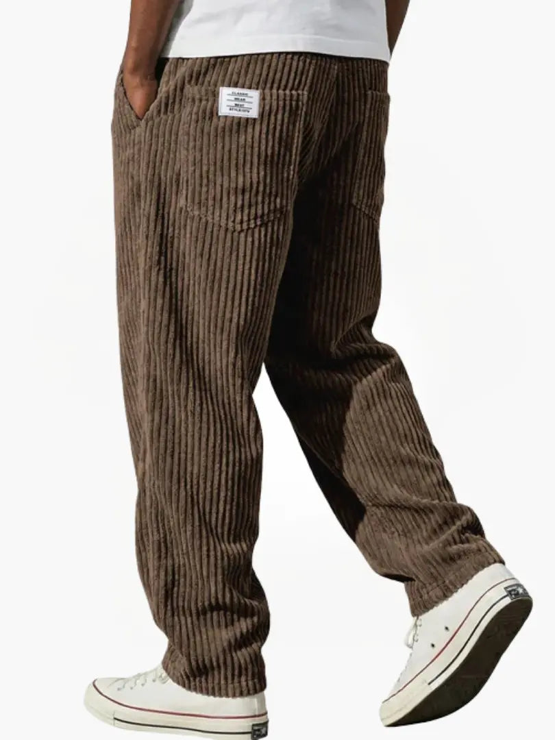 DAMIÁN - Pantalones de pana fluidos de corte ancho con cintura elástica™
