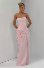 CELIA - Vestido largo de palabra de honor con drapeado™
