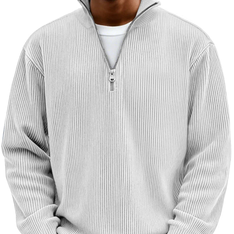 TRISTÁN - Jersey de punto acanalado con media cremallera y cuello alto™