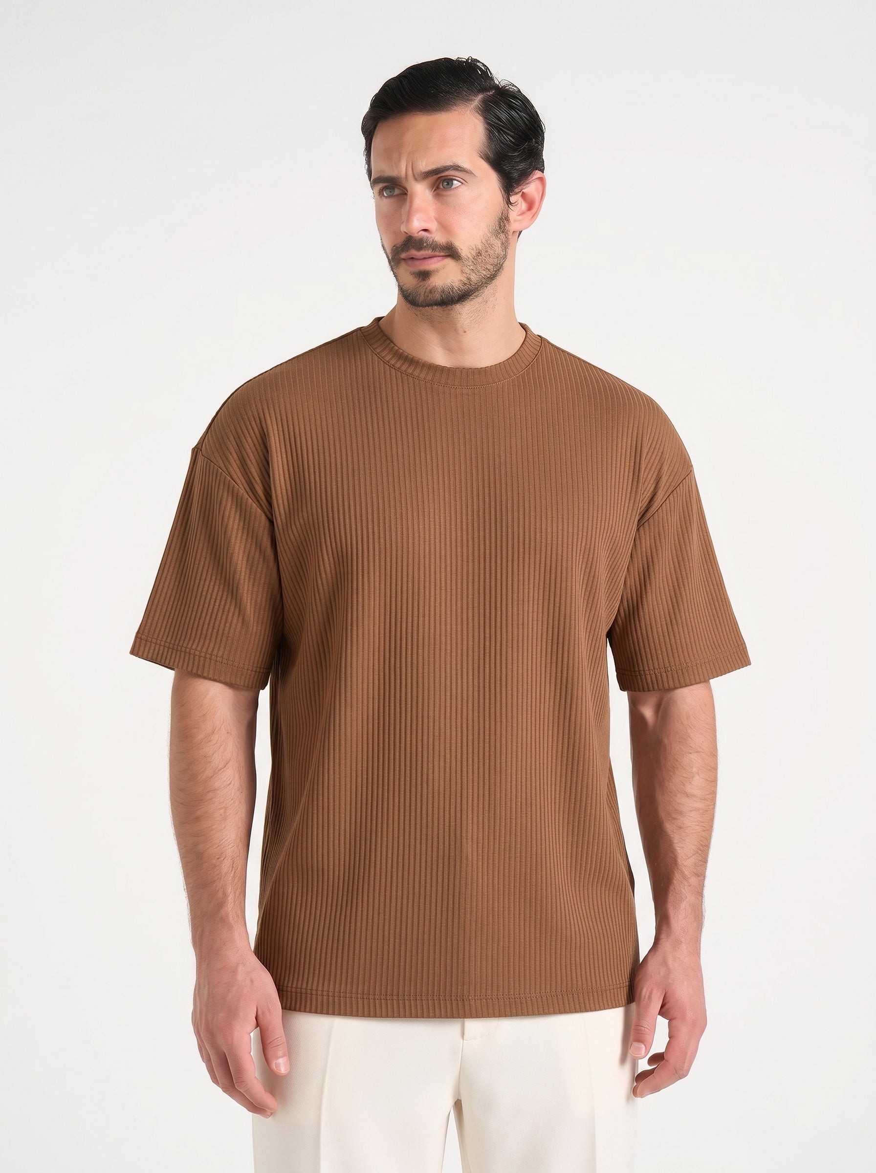 PEPE-Camiseta de viscosa acanalada con cuello redondo