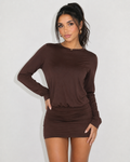 CANDELA - Minivestido de manga larga con espalda al aire™