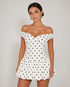 MANUELA - Minivestido con escote barco de lunares™