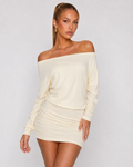 ESMERALDA - Minivestido de punto con escote barco y espalda abierta™