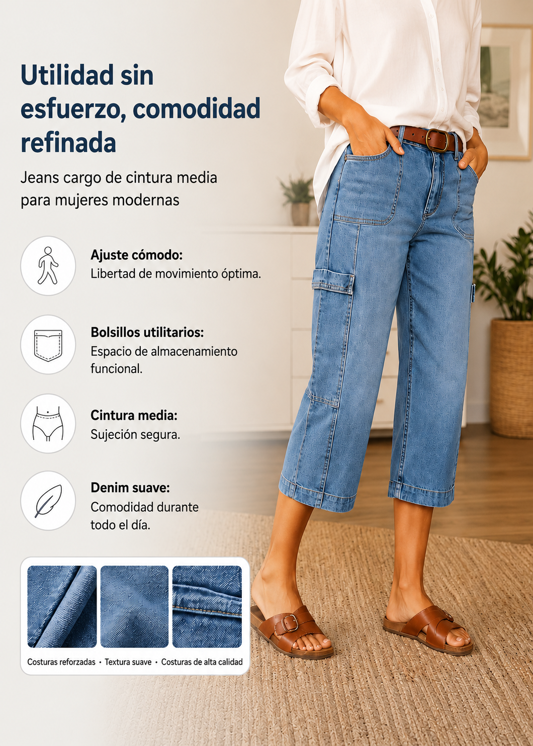 SONIA-Vaqueros casuales, elásticos y cortos™