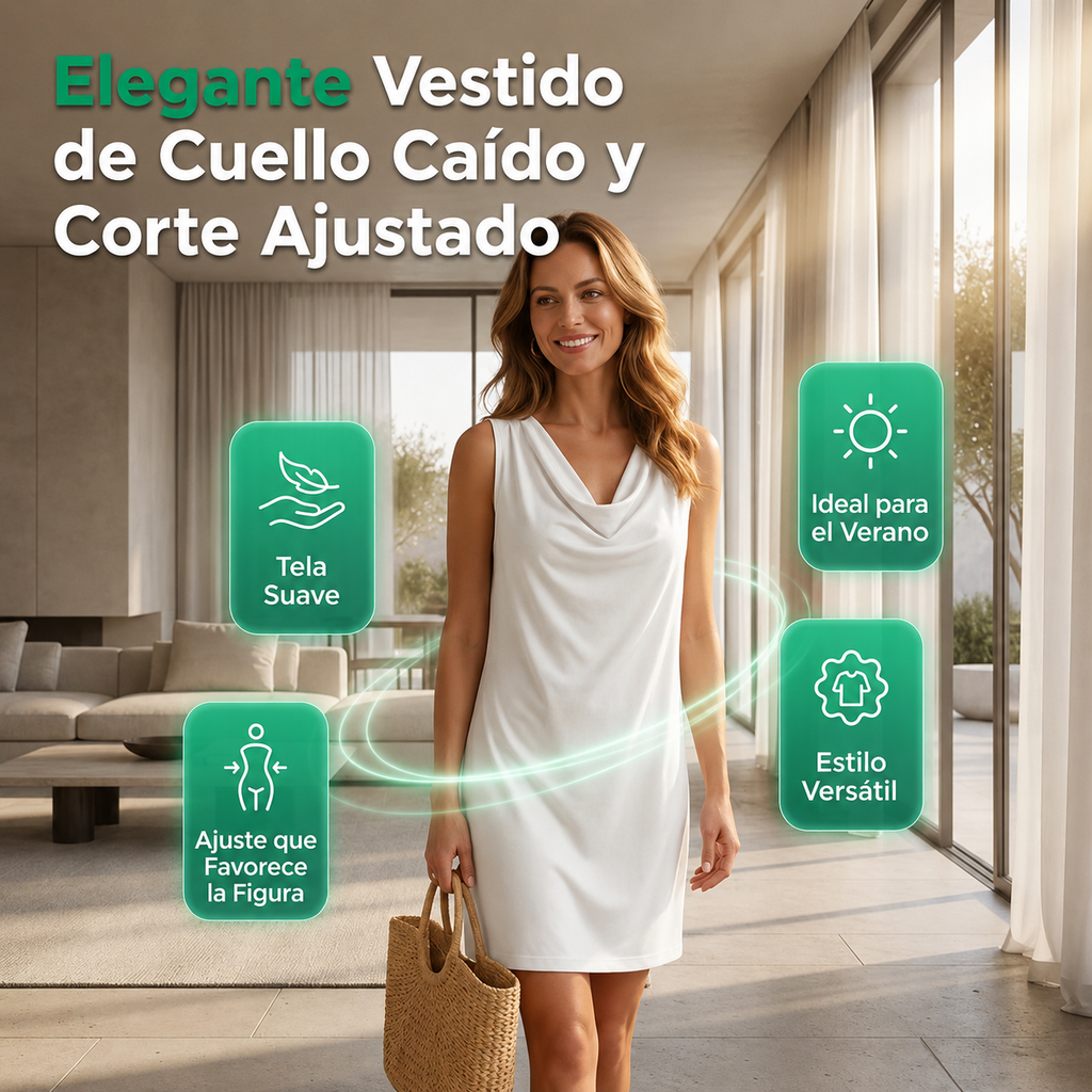AITANA-Vestido Ajustado con Cuello Drapeado™