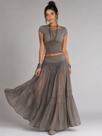 ALBA - Conjunto de top de encaje y falda larga™
