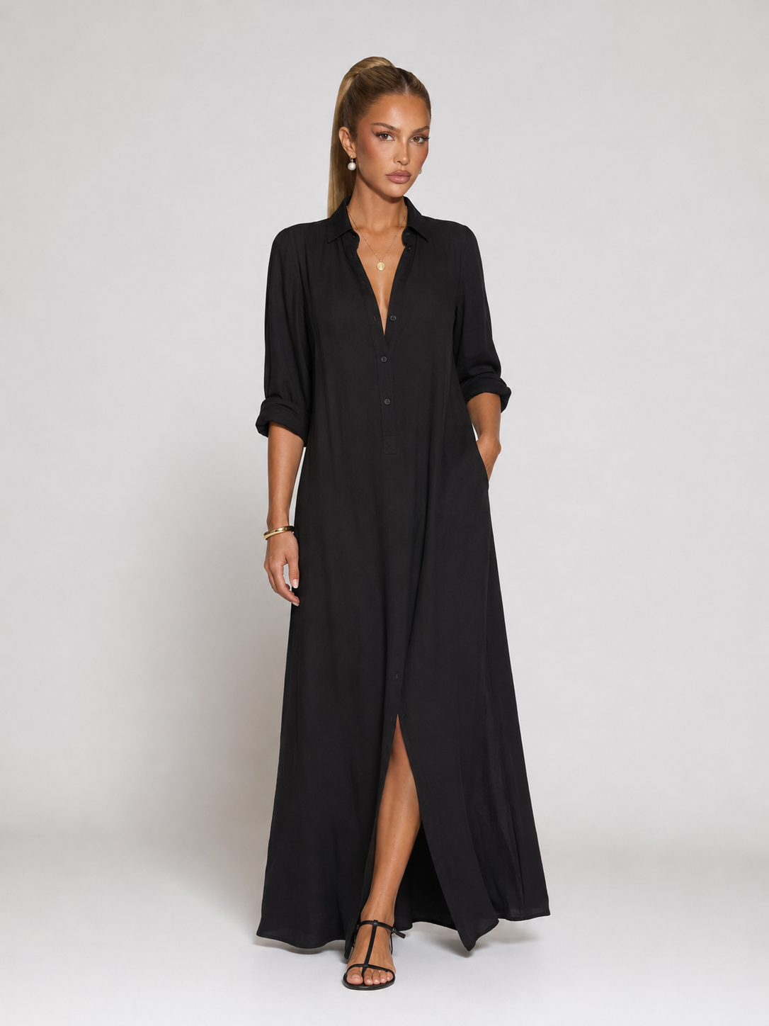 CARMEN - Vestido camisero largo™