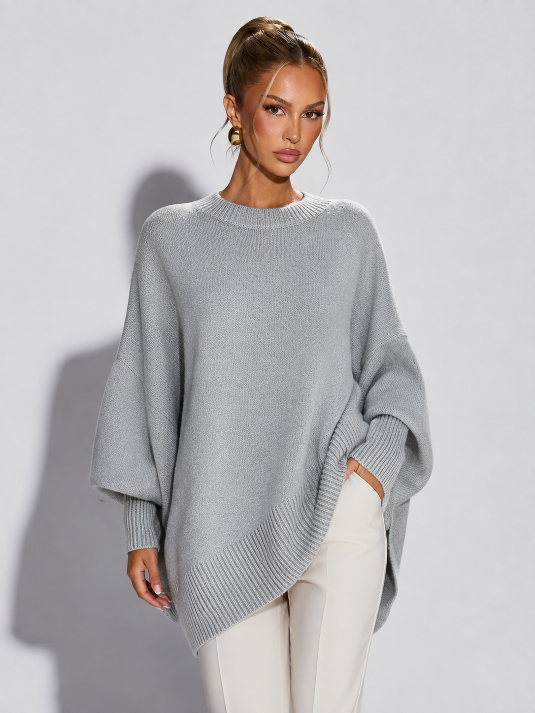 MENCÍA - Jersey de punto holgado de corte poncho y silueta envolvente™