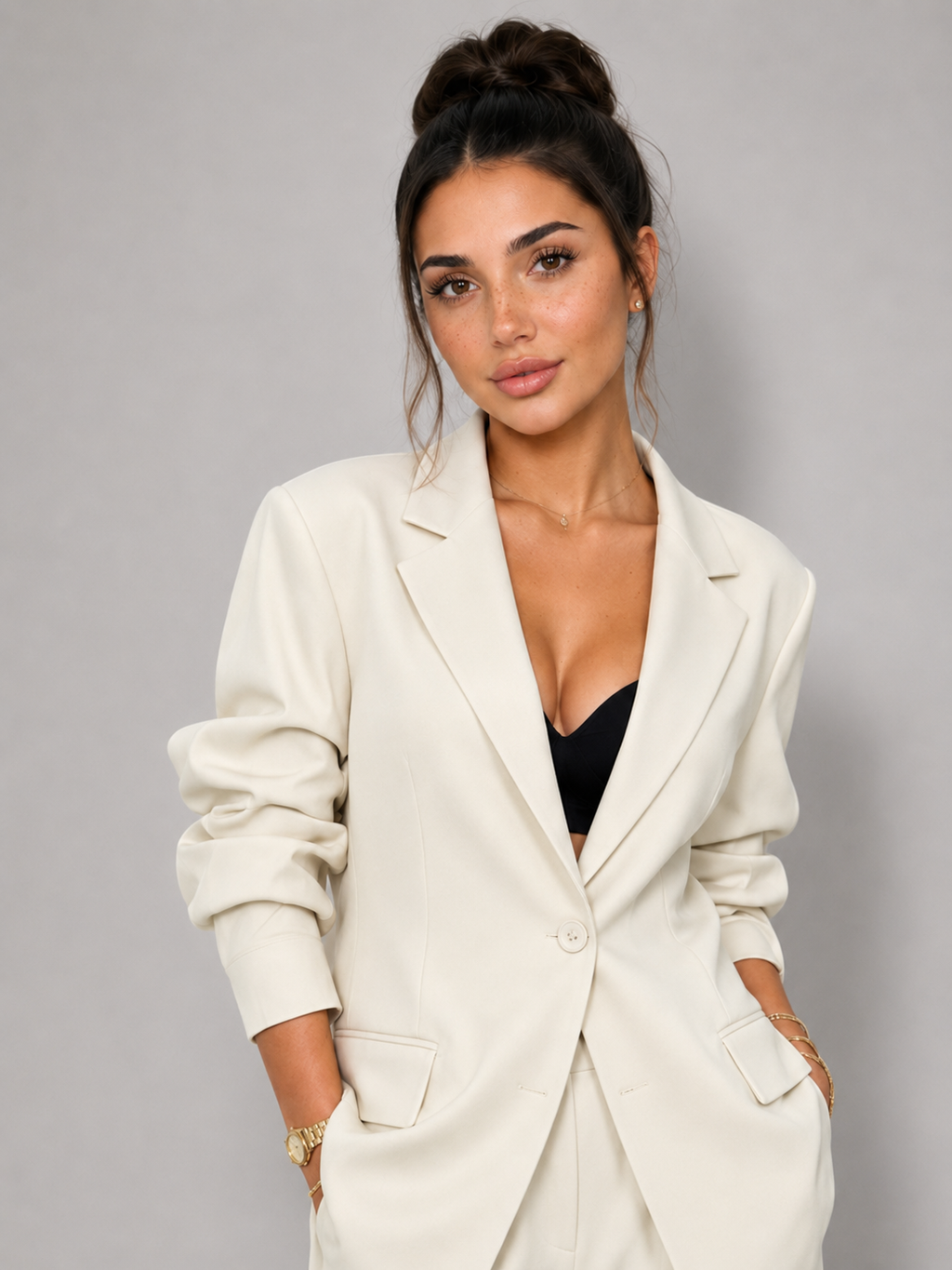VALERIA - Traje de dos piezas con blazer oversize y pantalón ancho de tiro alto™